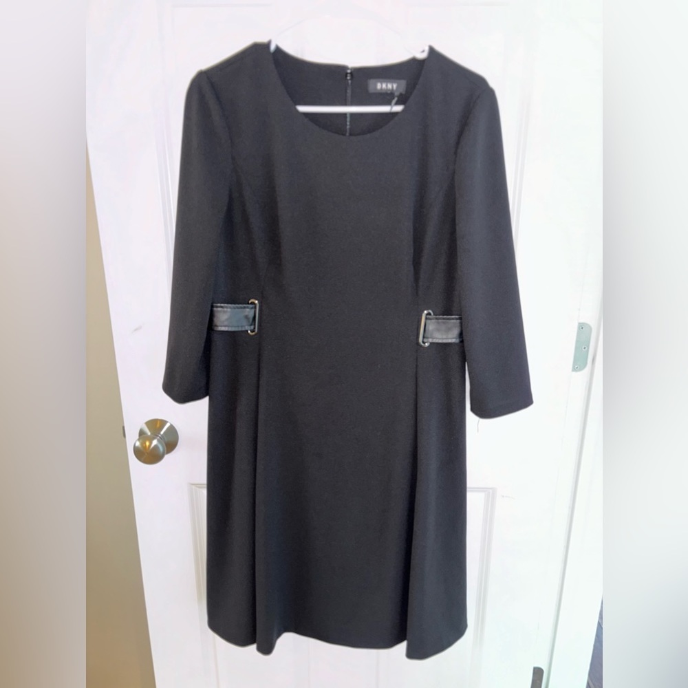 DKNY Black Dress, Size 12. Slight flair at knee.